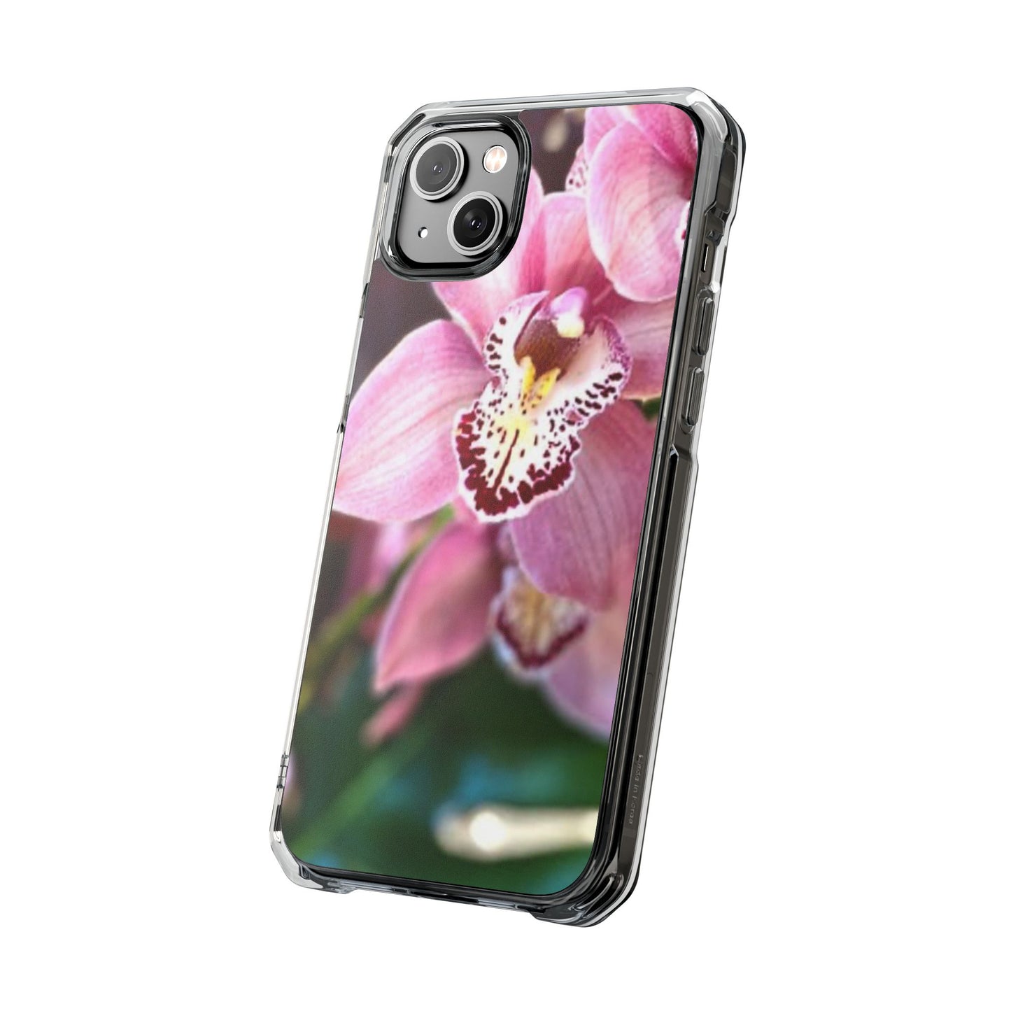 Pink Orchid/Photo Magnetic Clear Phone Case, Many Models