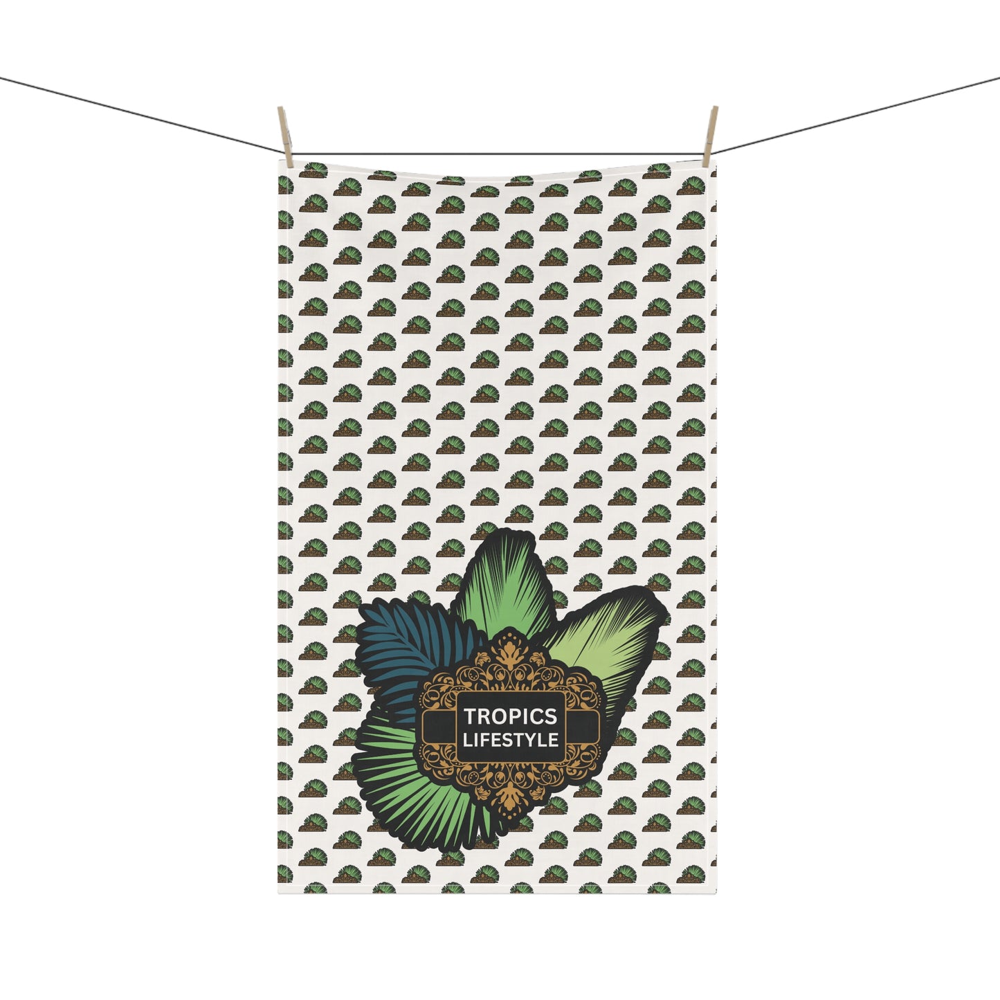 Tea Towels (cotton, poly), Tropics Lifestyle Deco Plant Logo, Micros