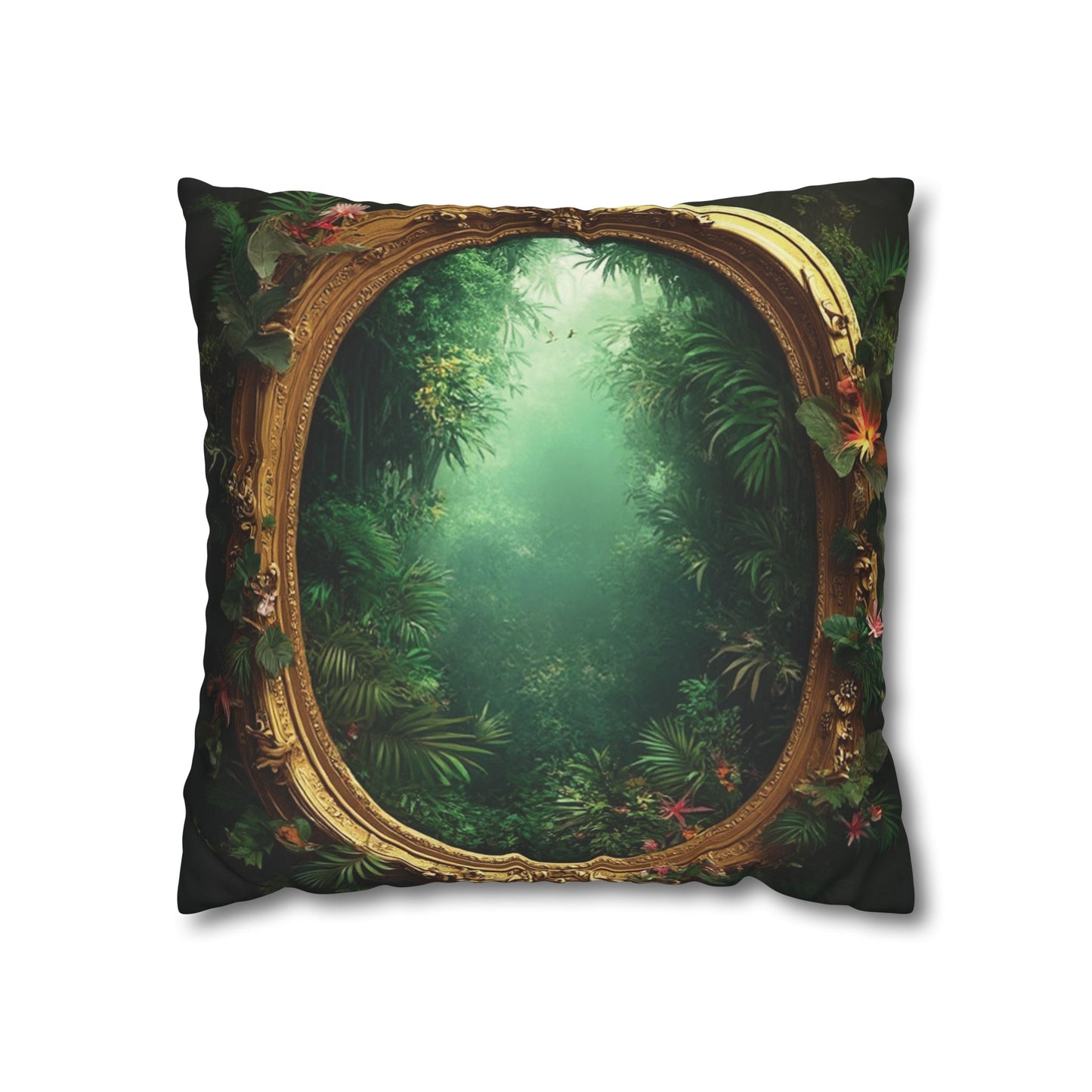 Faux Suede Square Pillowcase - Golden Portal to Paradise