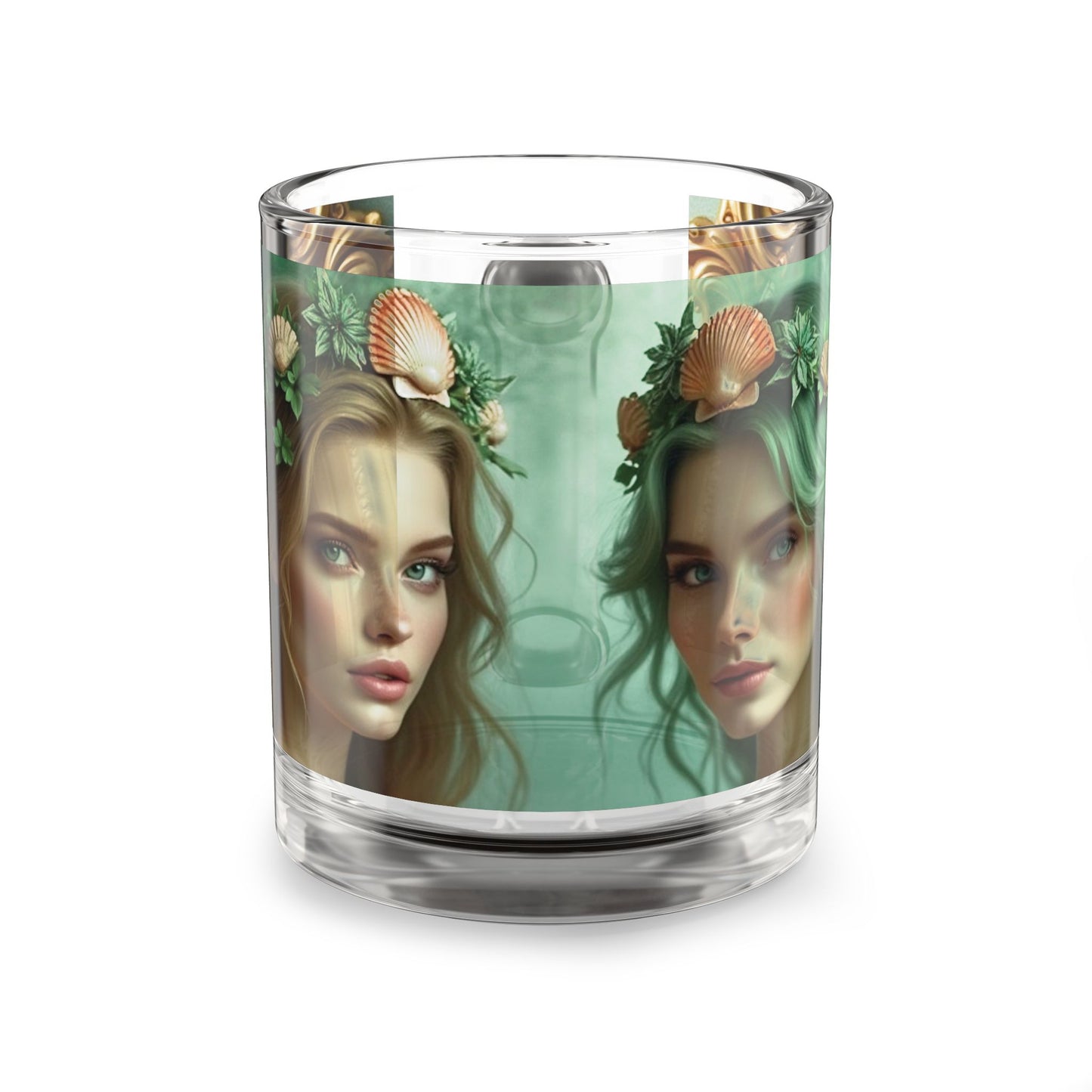 Tropical Glass Mug - 10oz Coffee Cup / Mermaid Princesses