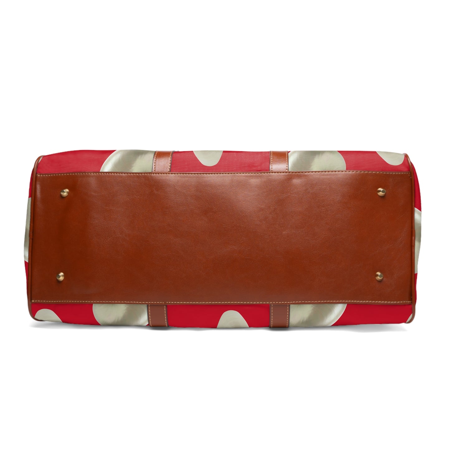 Tropical Waterproof Travel Bag - Perfect for Beach Getaways / Real White Nautilus Shells, Dark Red