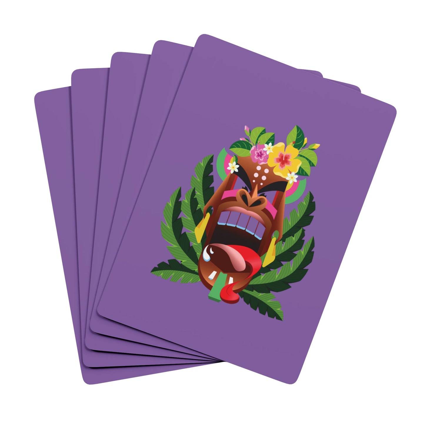 Poker-Sized Playing Cards - Tiki Boss Alelo, lt purple