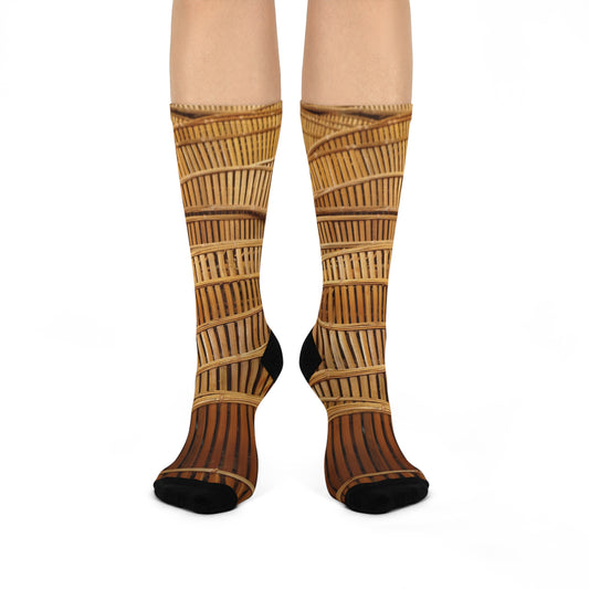 Cushioned Crew Socks - Natural Bamboo Flow