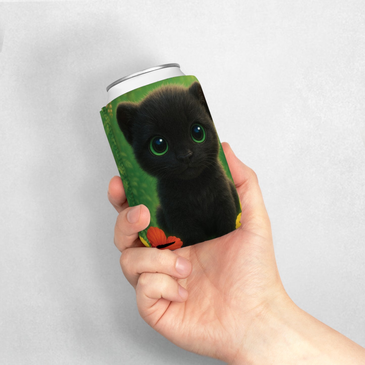 Baby Black Panther Can Cooler Sleeve - Perfect for Outdoor Picnics