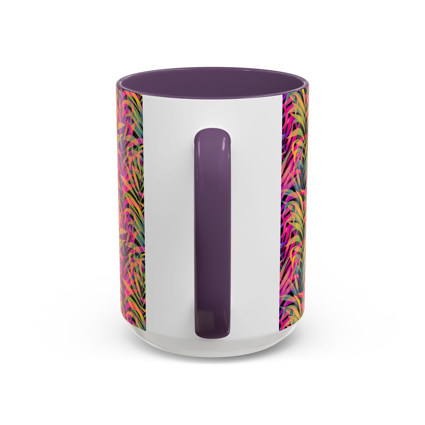 Accent Coffee Mug (11, 15oz), Rainbow Fronds / Various Colors