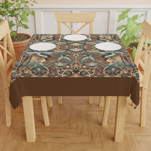 Kaleido Mermaid/Brown Tablecloth, 55" x 55"