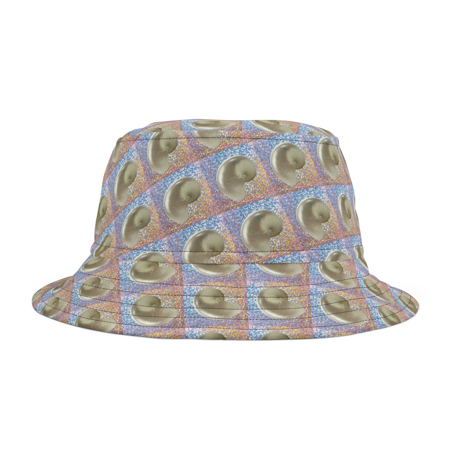 Tropical Polyester Bucket Hat, 2 Sizes - Disco Nautilus Shell