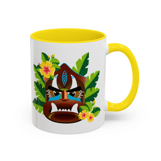 Accent Coffee Mug (11, 15oz), 8 Colors - Tiki Boss Kimo