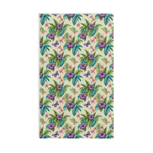 Tropical Paradise Hand Towel - Flower Design for Kitchen or Bath / Mary's Garden Toile