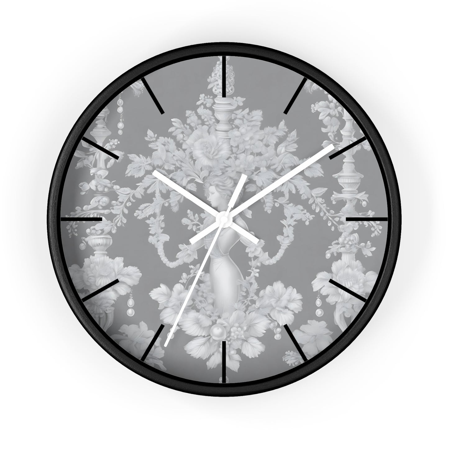 Wall Clock, Pearl Lady Toile / Slate, Hands/Base Variants