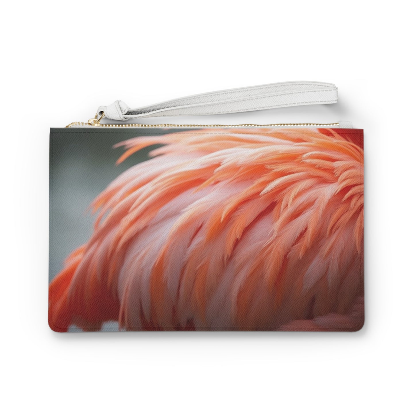 Tropical Faux Leather Clutch Bag - Perfect for Beach Adventures & Summer Vacations / Flamingo Feathers
