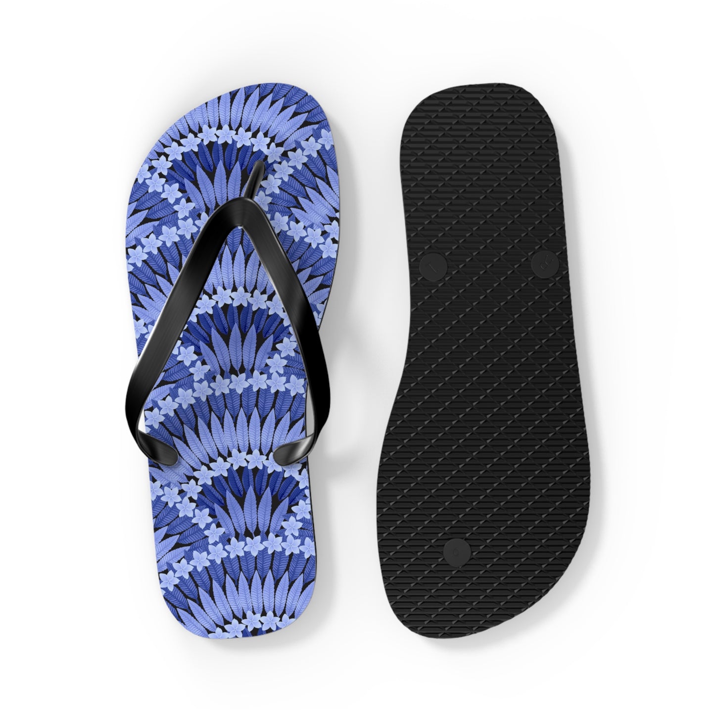 Flip Flops - Plumeria and Palms, Blue