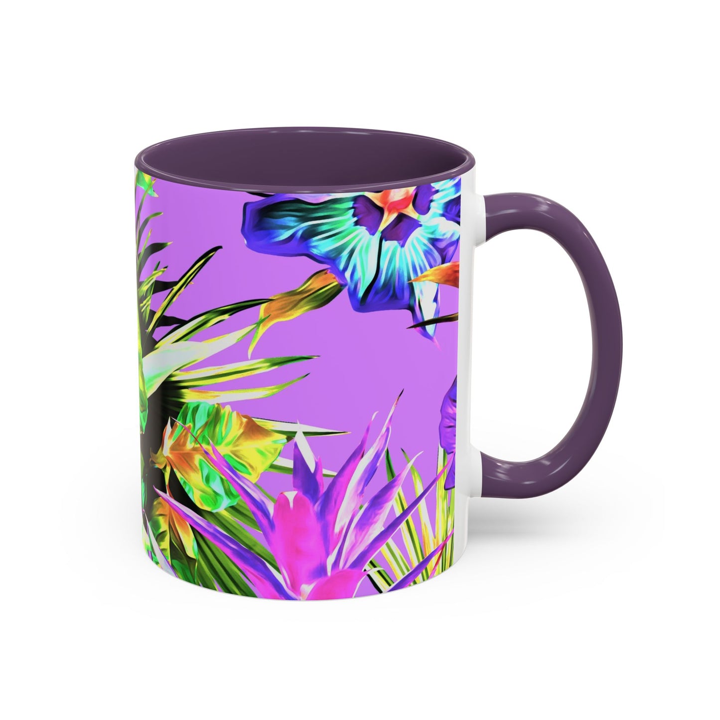 Accent Coffee Mug (11, 15oz), Plant Palooza, purple / Various Colors