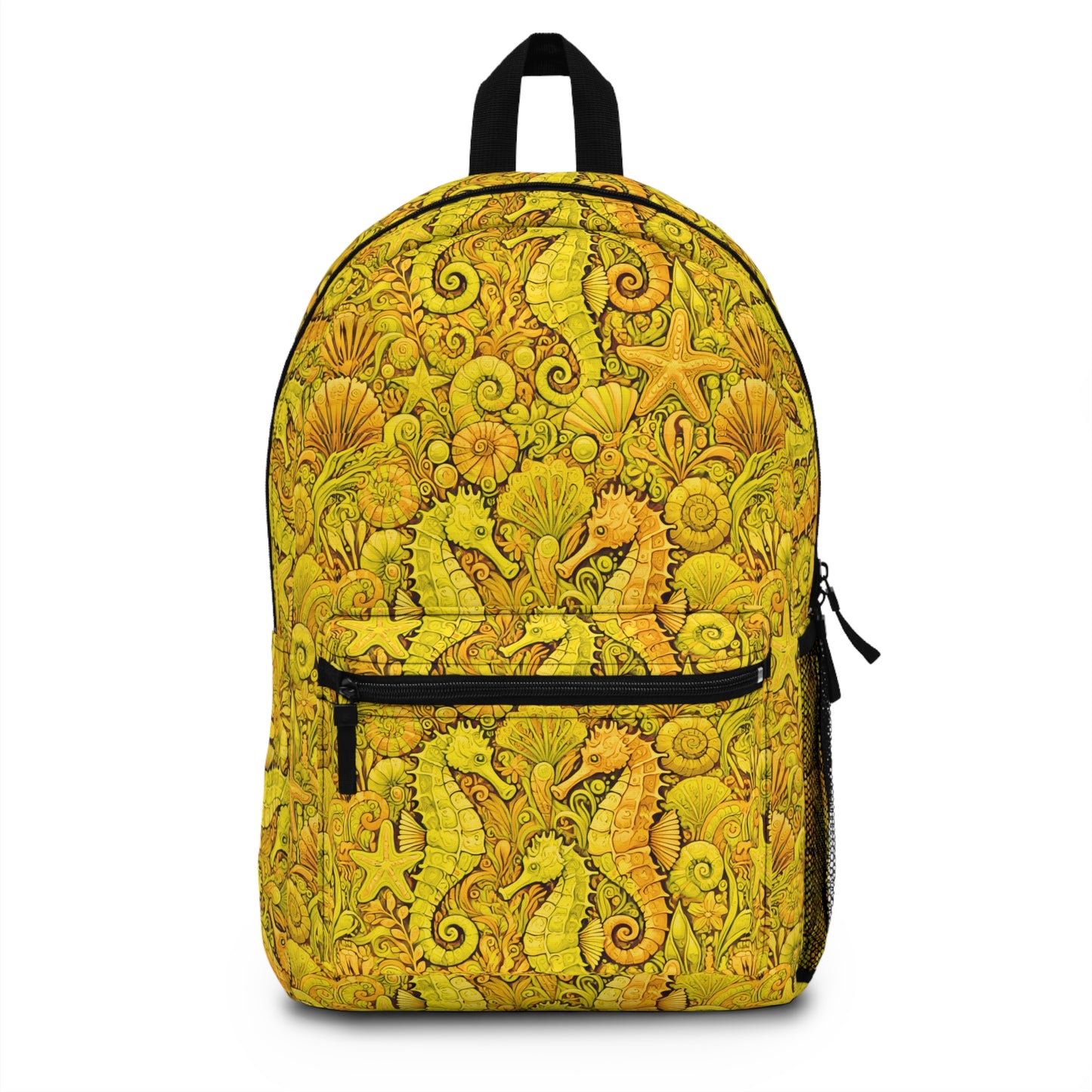 Tropical Backpack / Seahorses, Yellow