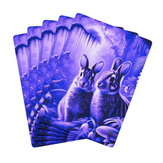 Poker Playing Cards -  Tropical Sumatran Rabbits/Amethyst