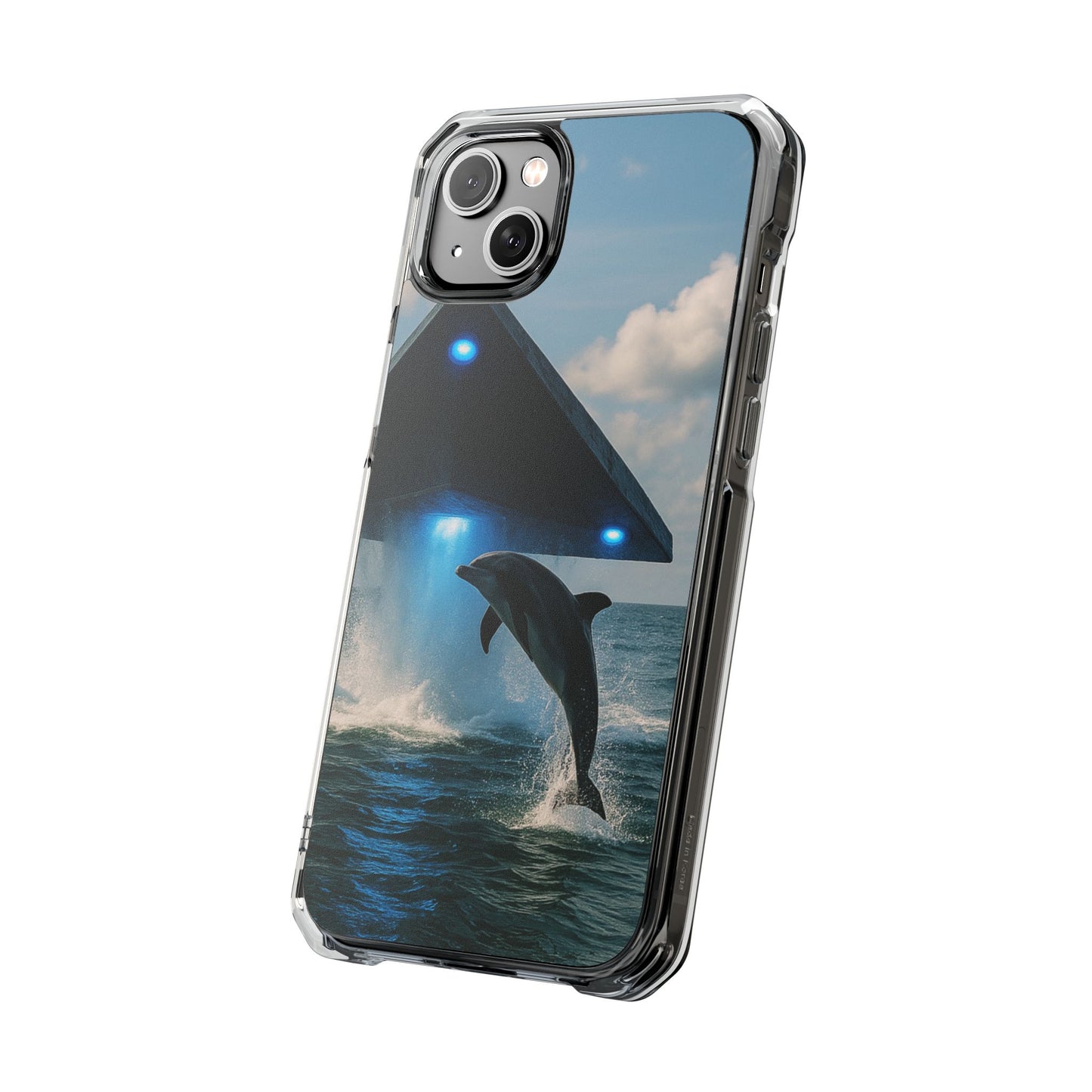 UFO and Dolphin Magnetic Clear Phone Case, Many Models