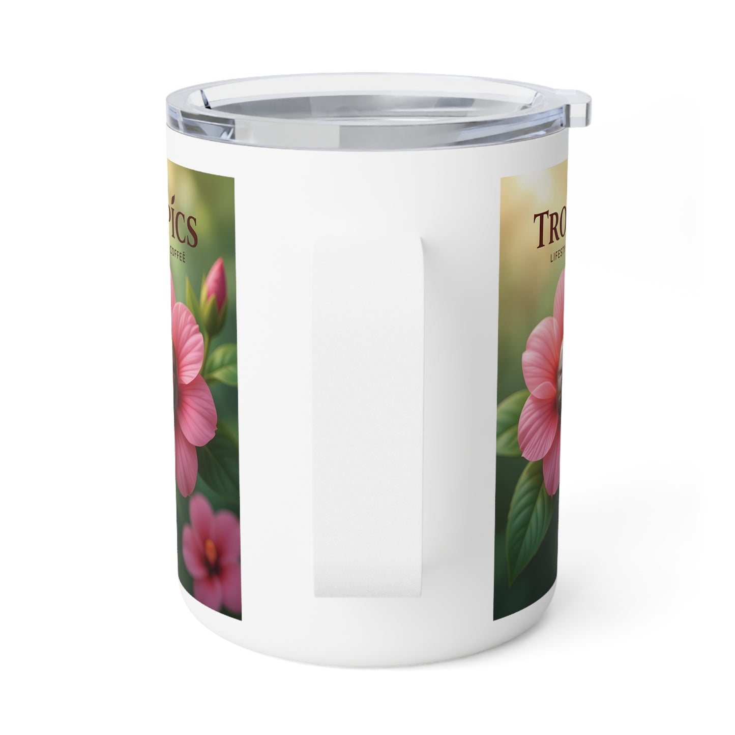 Tropical Insulated Coffee Mug, 10oz / Tropical Bean Flower