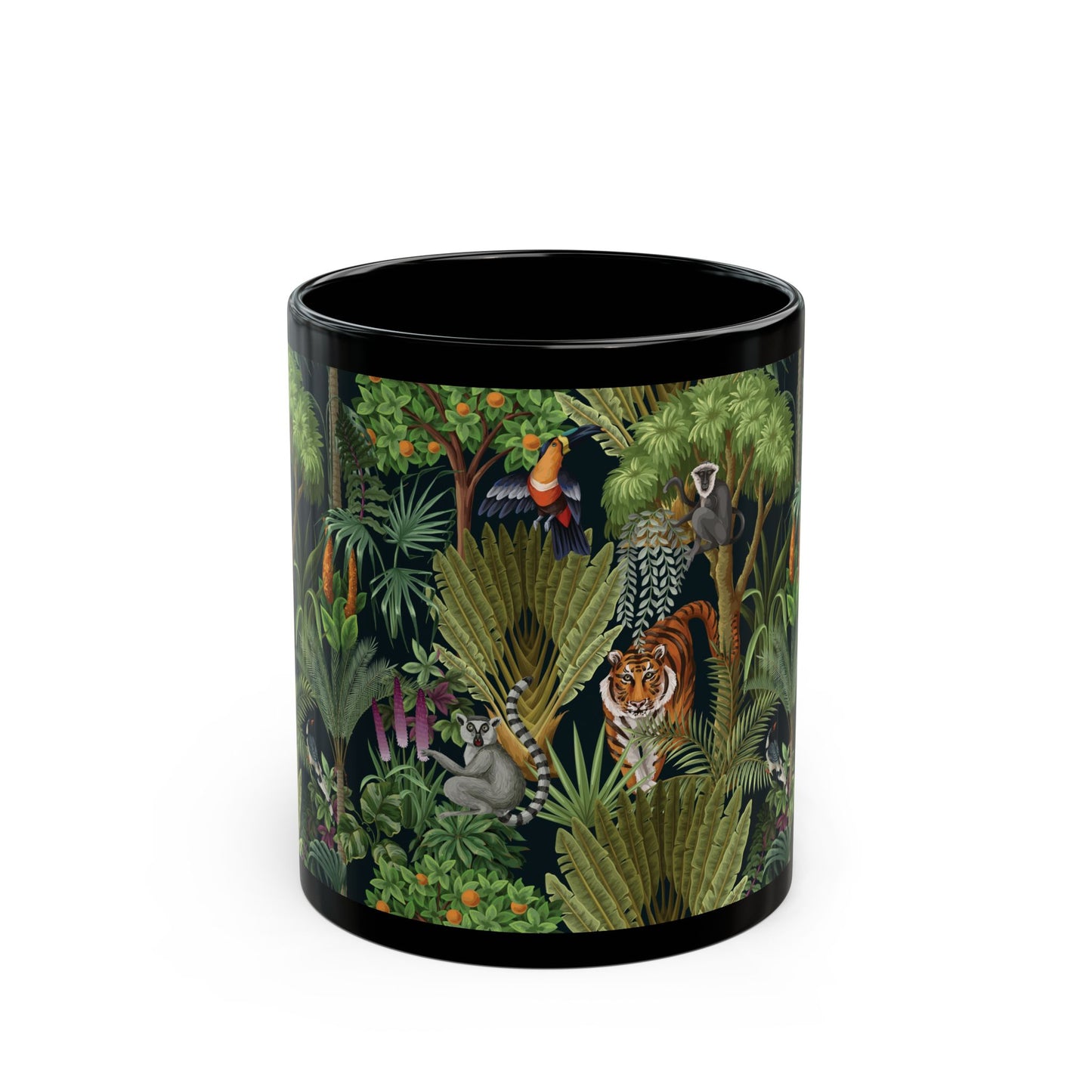 Black Mug (11oz, 15oz), Tiger Haven, Midnight