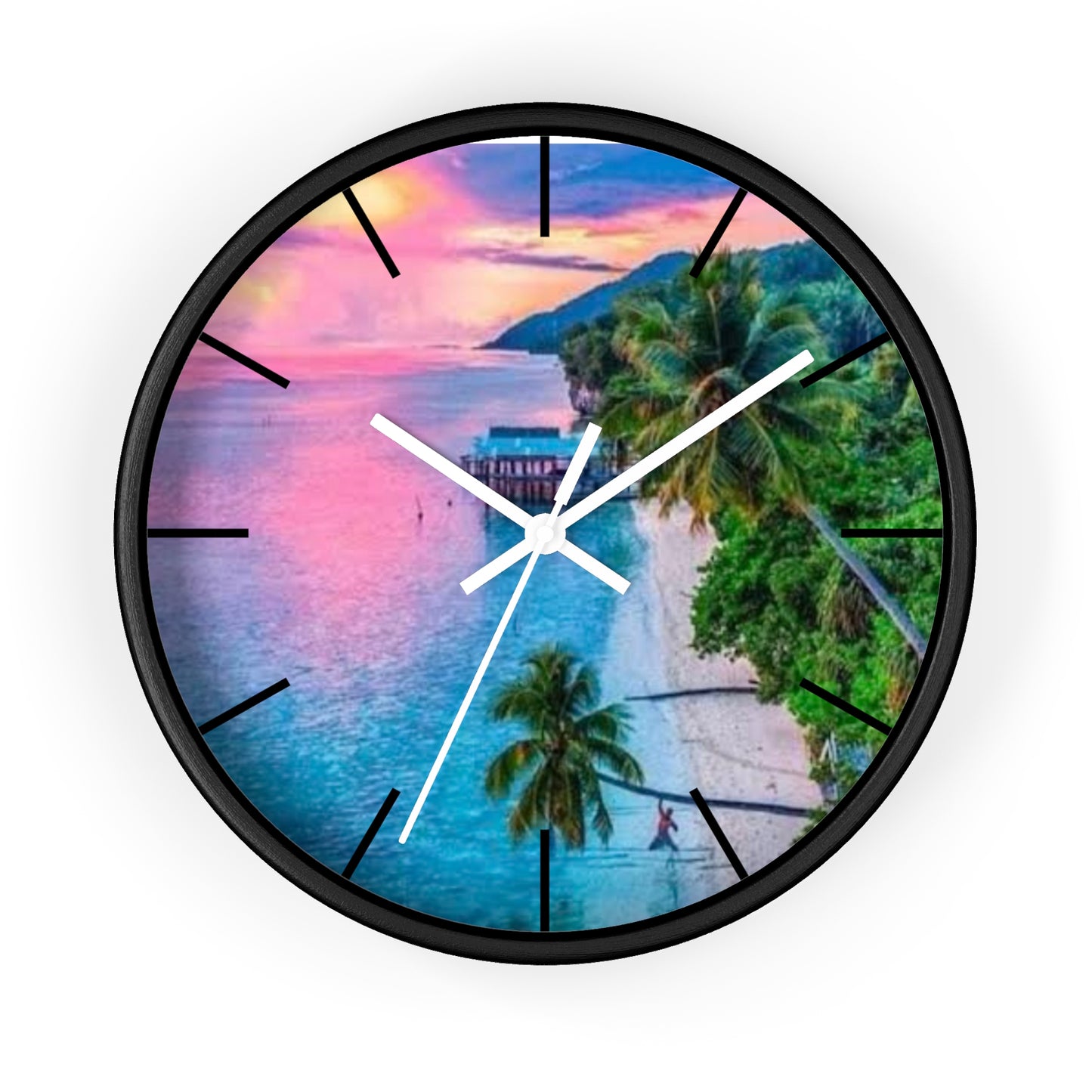 Wall Clock, Pink Island Time, Hands/Base Variants