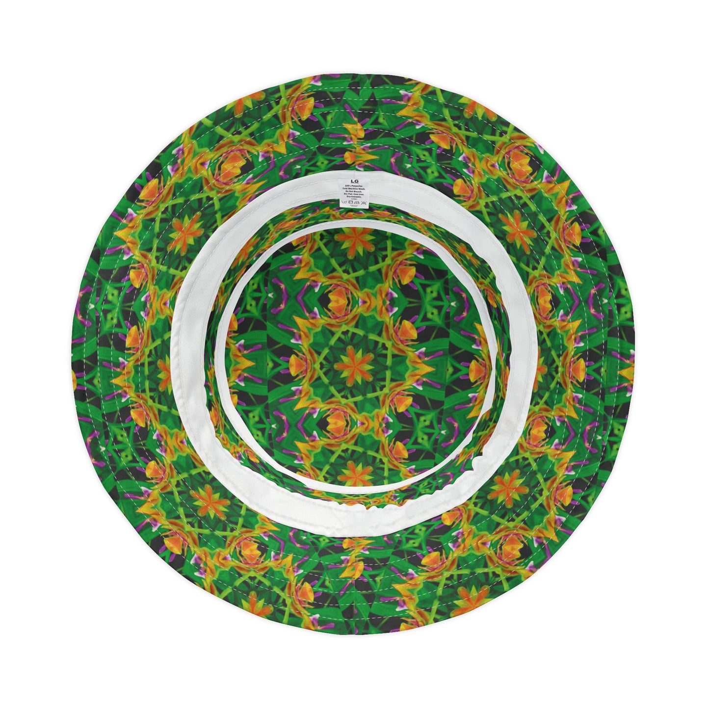 Tropical Polyester Bucket Hat, 2 Sizes - Orchid Kaleidoscope