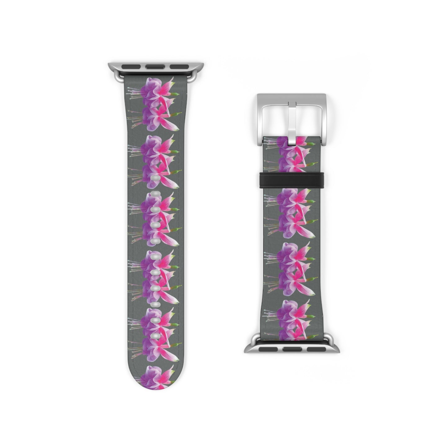 Apple Watch Band - Two Fuchsias, dark grey