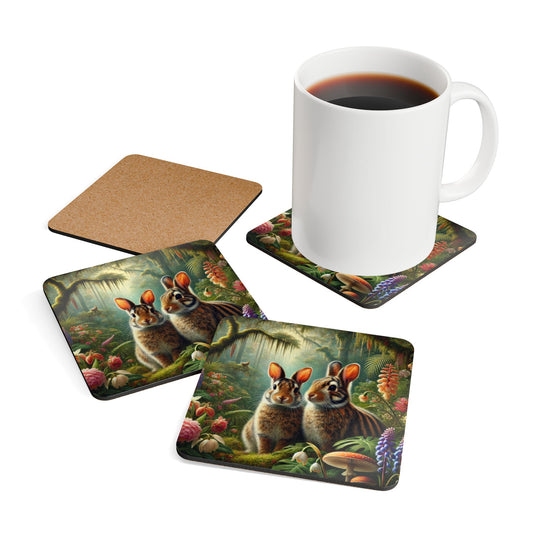 Coaster Set - Tropical Sumatran Rabbits