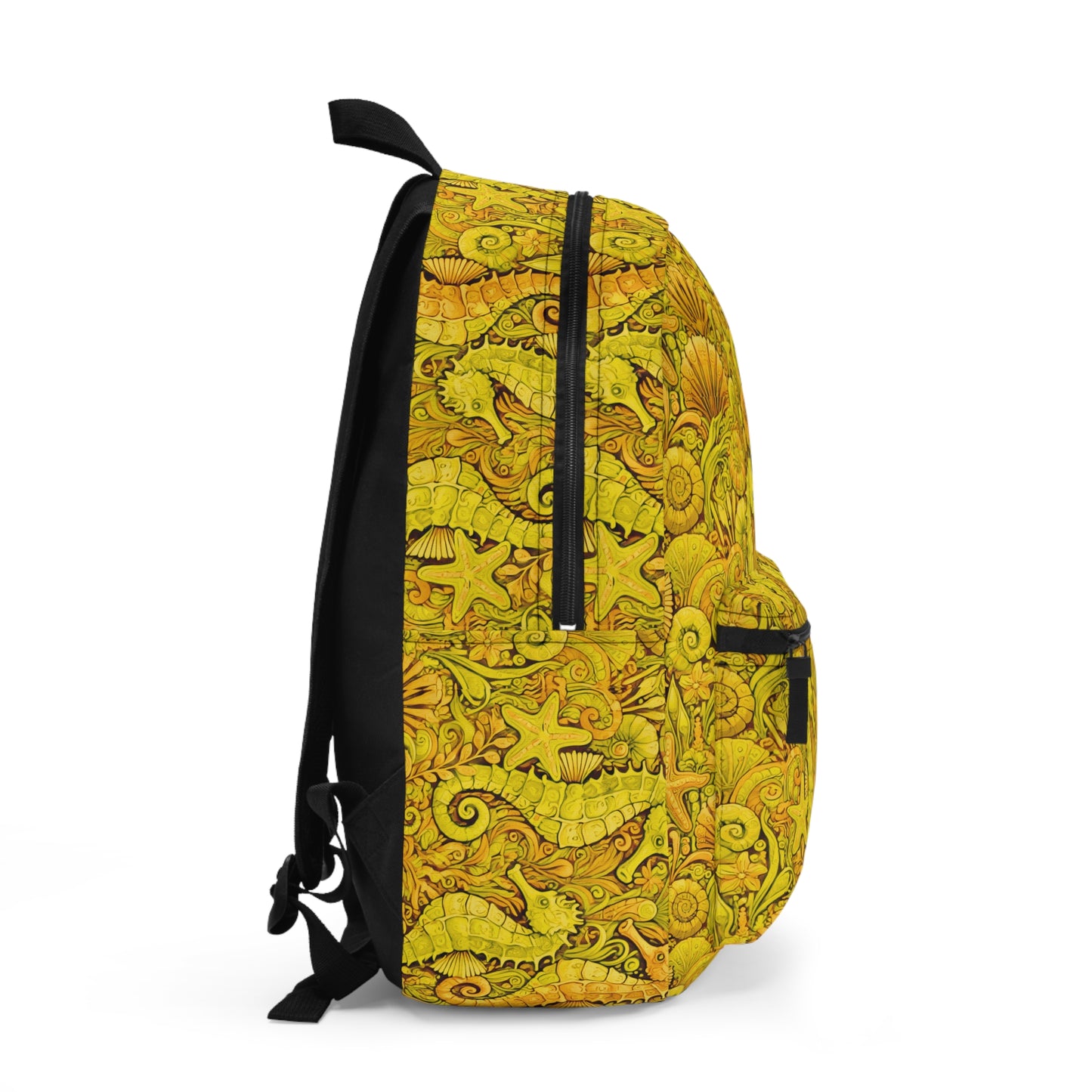 Tropical Backpack / Seahorses, Yellow
