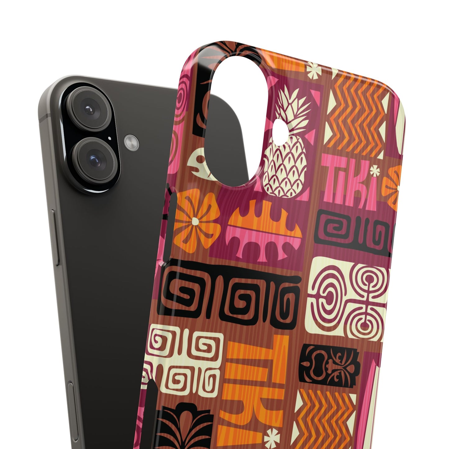 Slim Phone Cases - Tiki Poster Pink/Orange