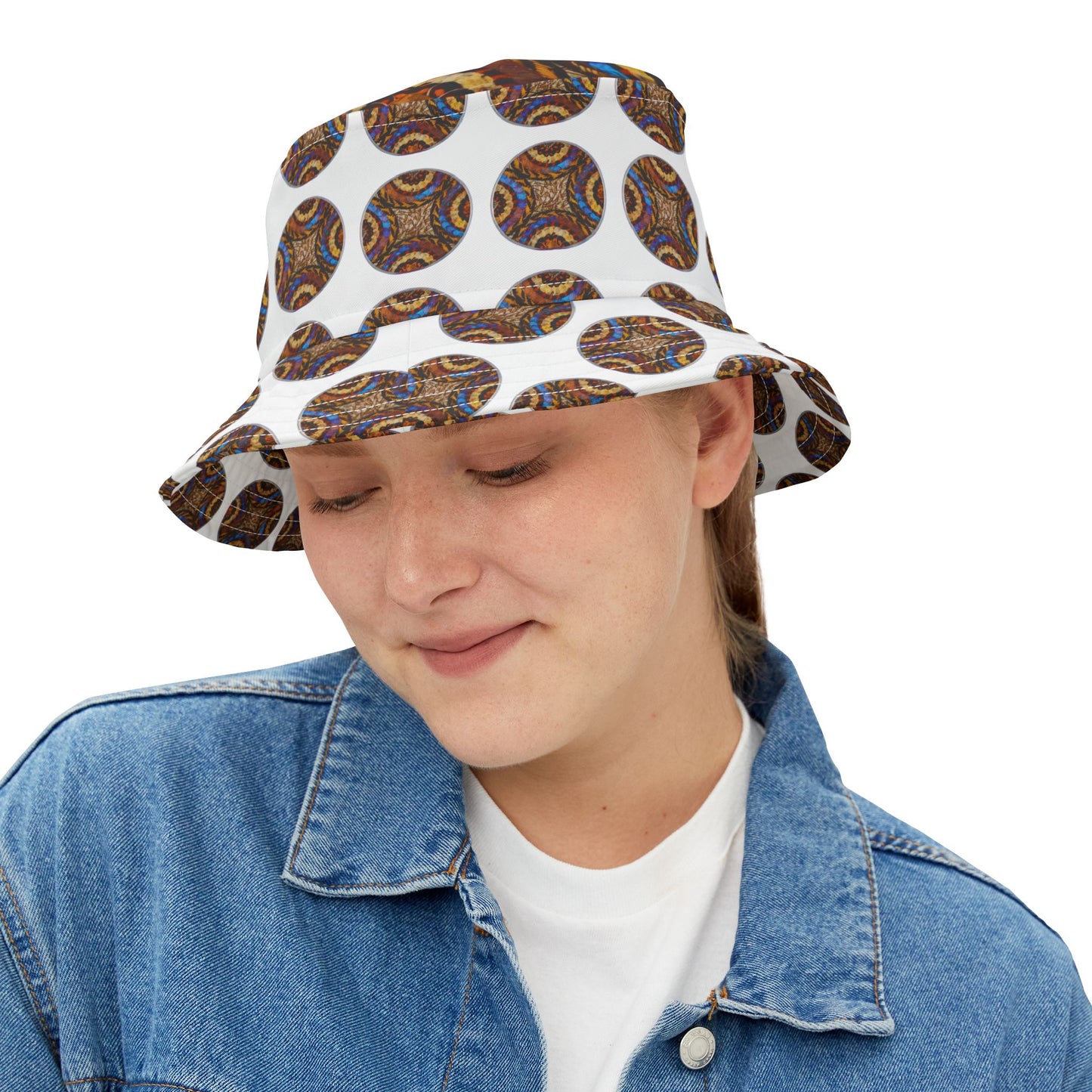 Tropical Polyester Bucket Hat, 2 Sizes - Real Butterfly Wing Plate #3