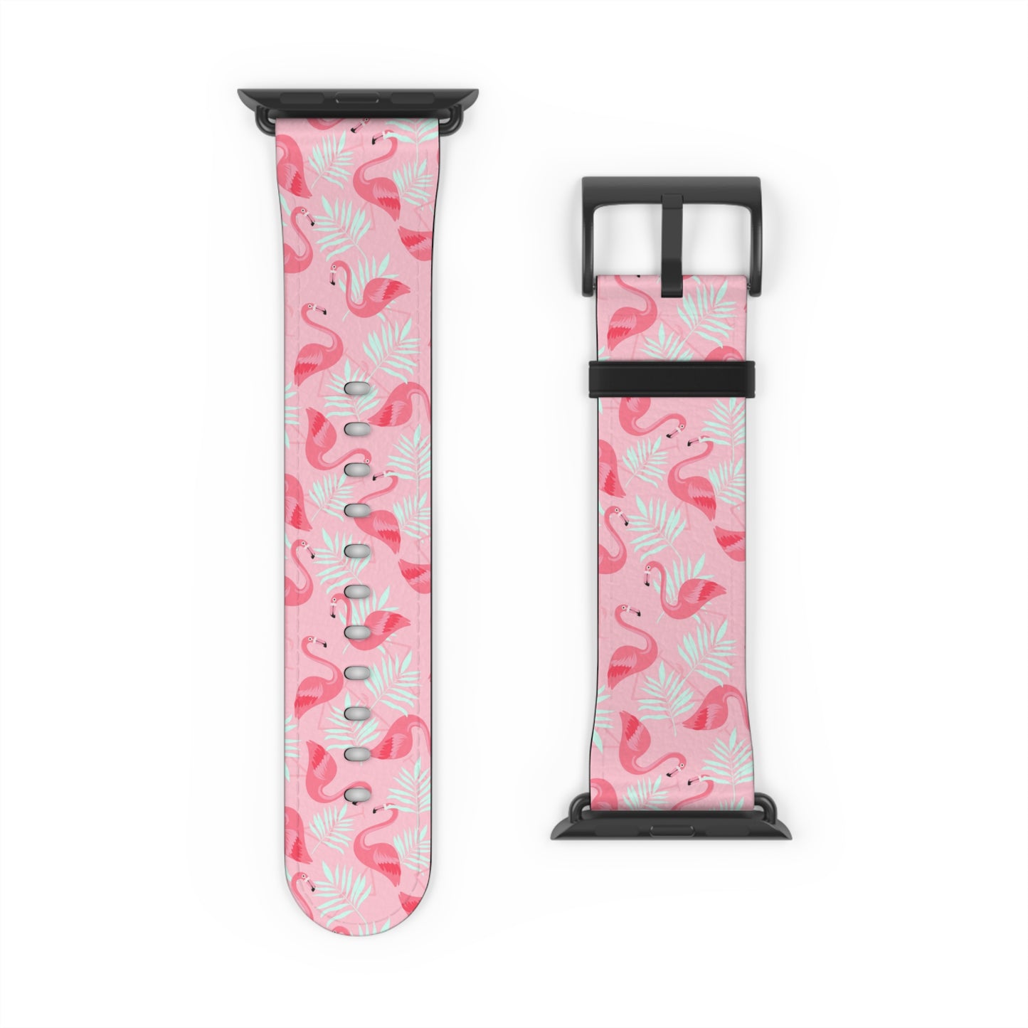 Watch Band - Flamingo With White Palms