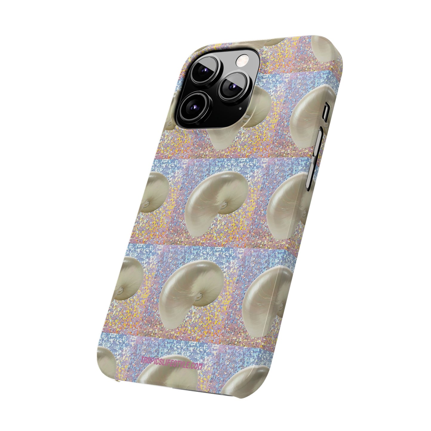 Slim Phone Cases - Disco White Nautilus