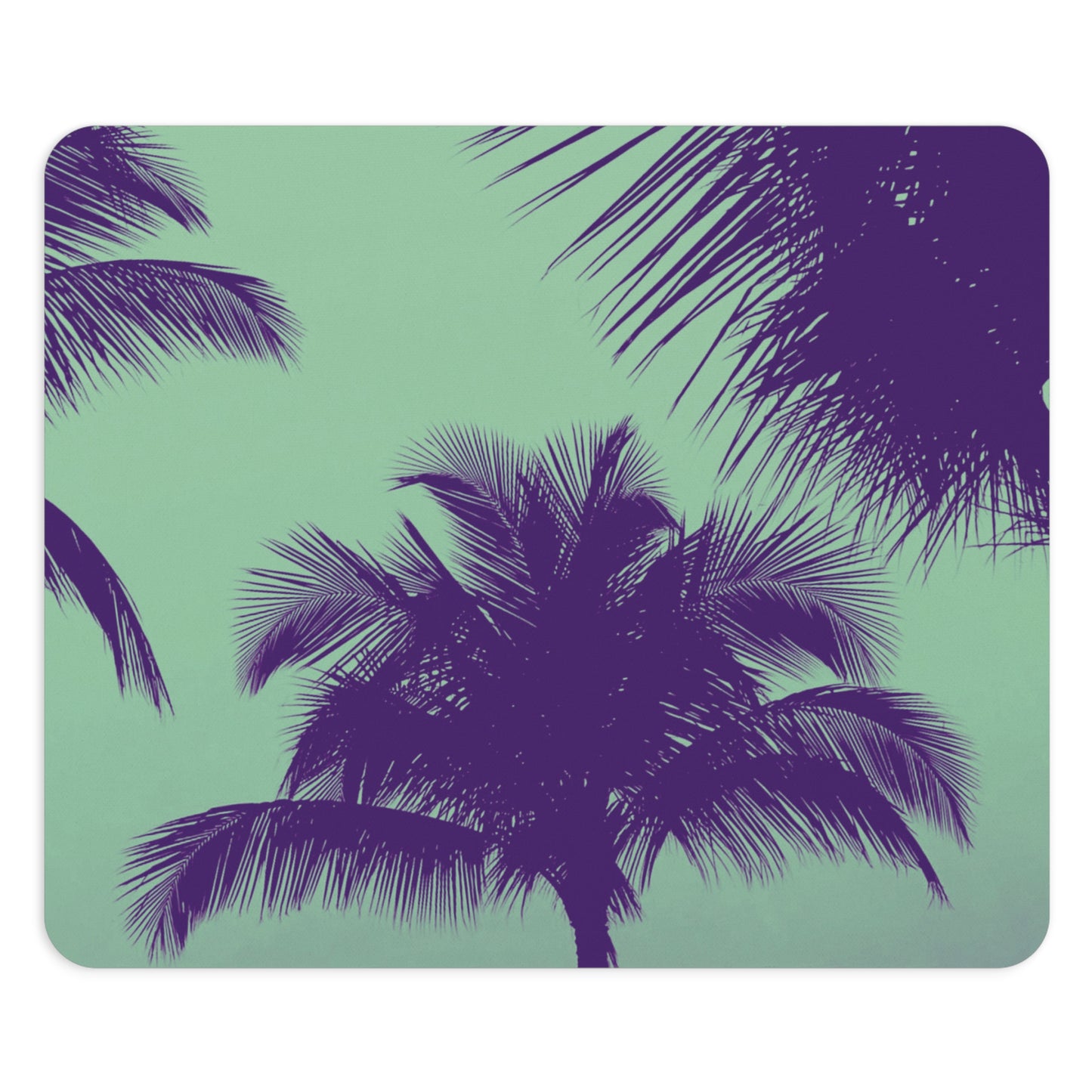 Coastal Mouse Pad, 2 Shapes - Beach Vibes for Home Office & Gamer / Palm Glow, Minty