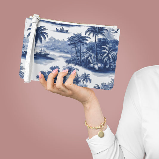 Tropical Faux Leather Clutch Bag - Perfect for Beach Adventures & Summer Vacations / My Last Voyage