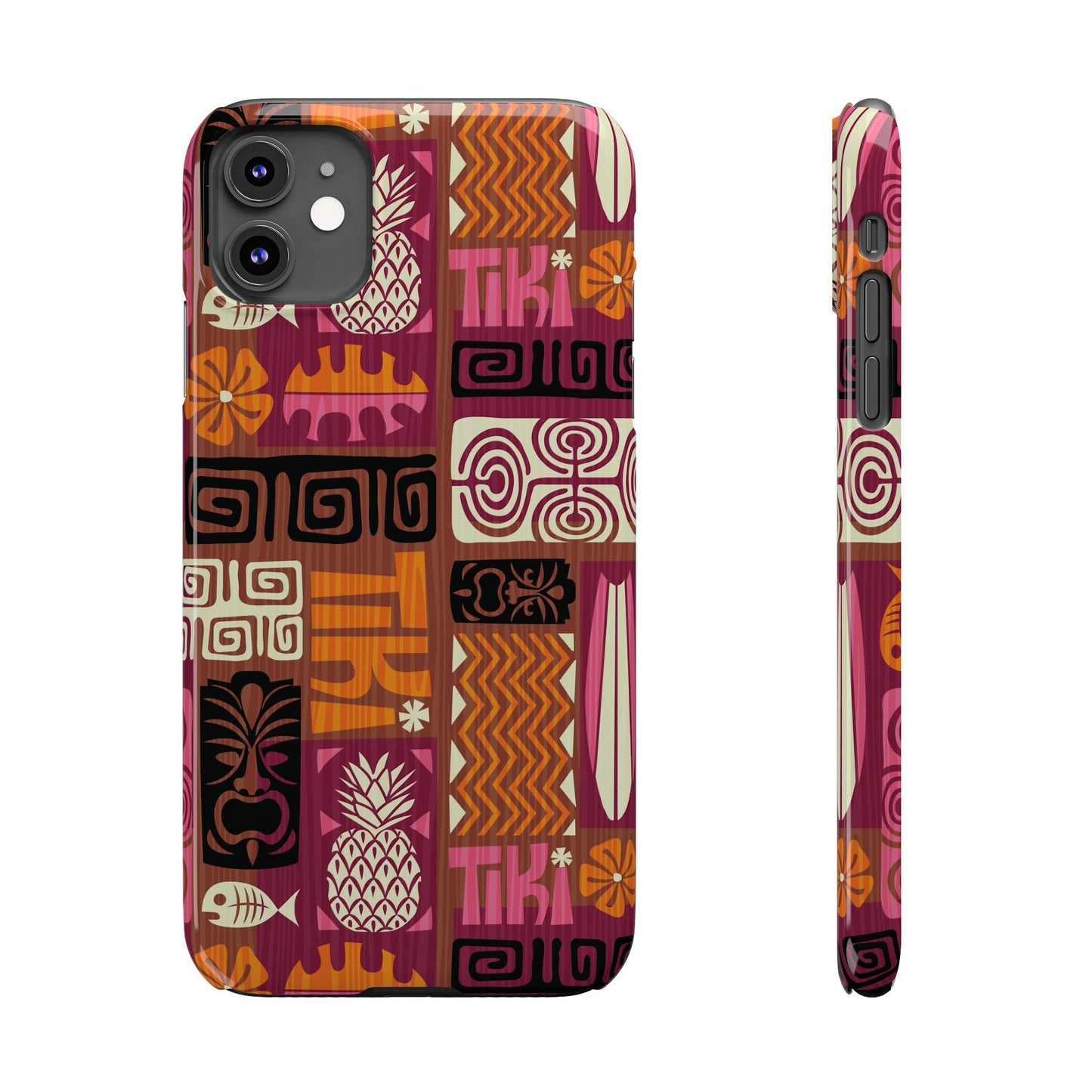 Slim Phone Cases - Tiki Poster Pink/Orange