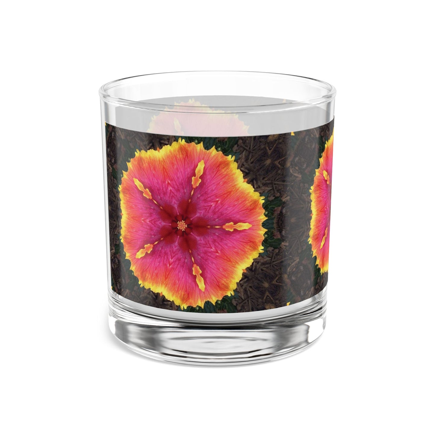 Rocks Glass, 10oz - Hibiscus Kaleidoscope