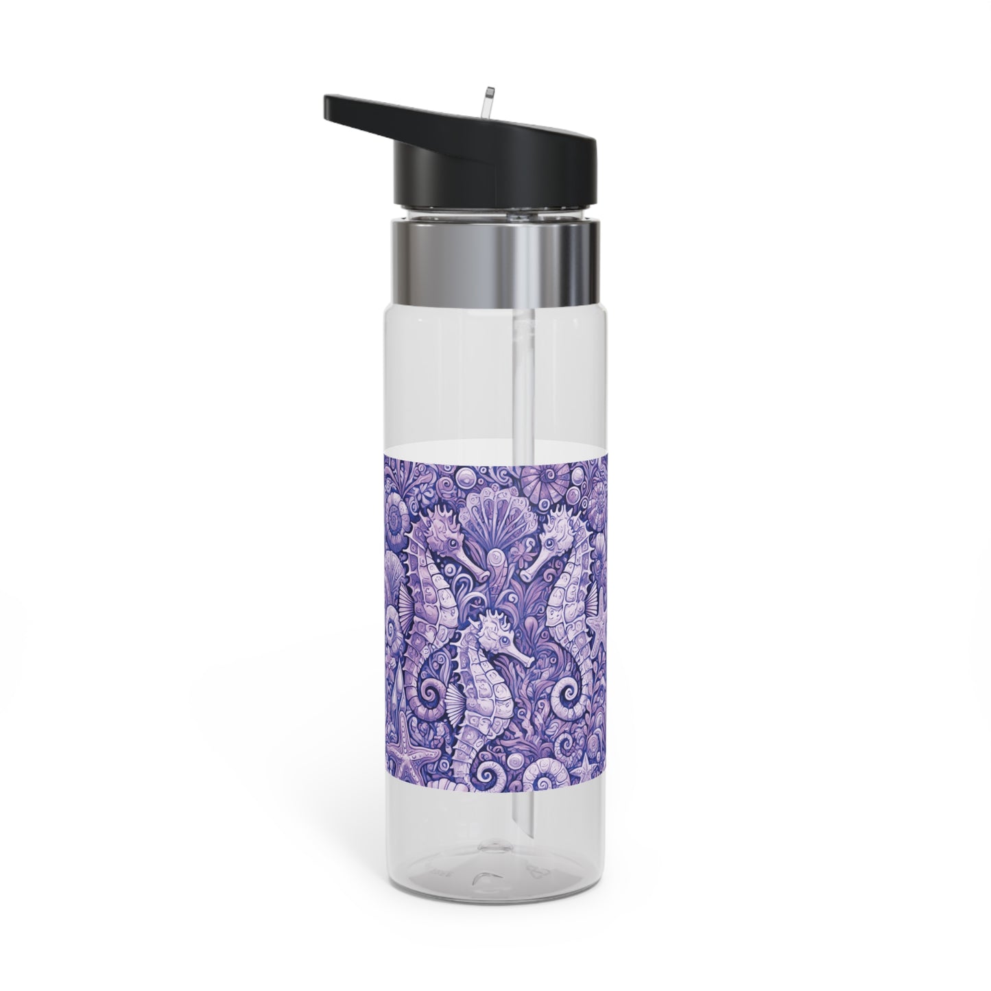 Tropical 20oz Tritan Sport Water Bottle -  Leakproof, Lightweight, BPA-Free / Seahorse Trio, Amethyst