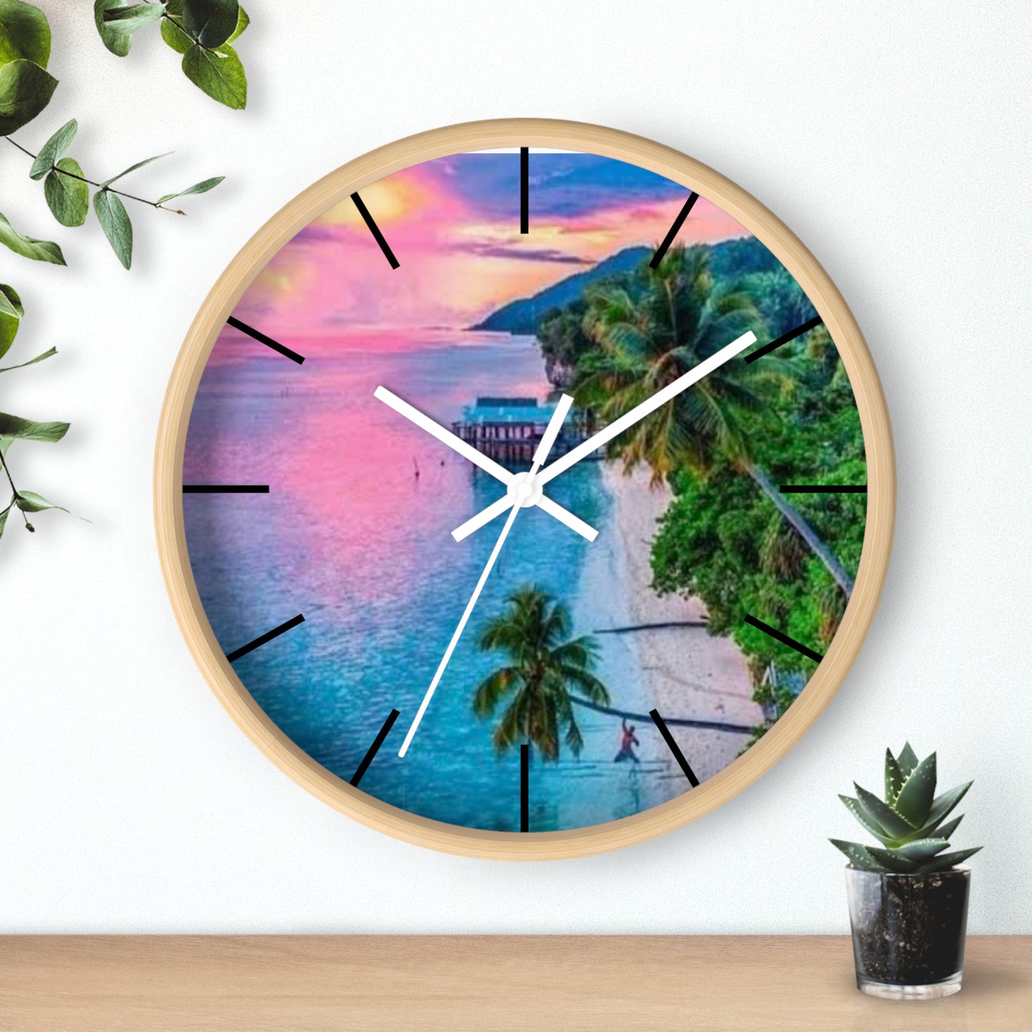 Wall Clock, Pink Island Time, Hands/Base Variants