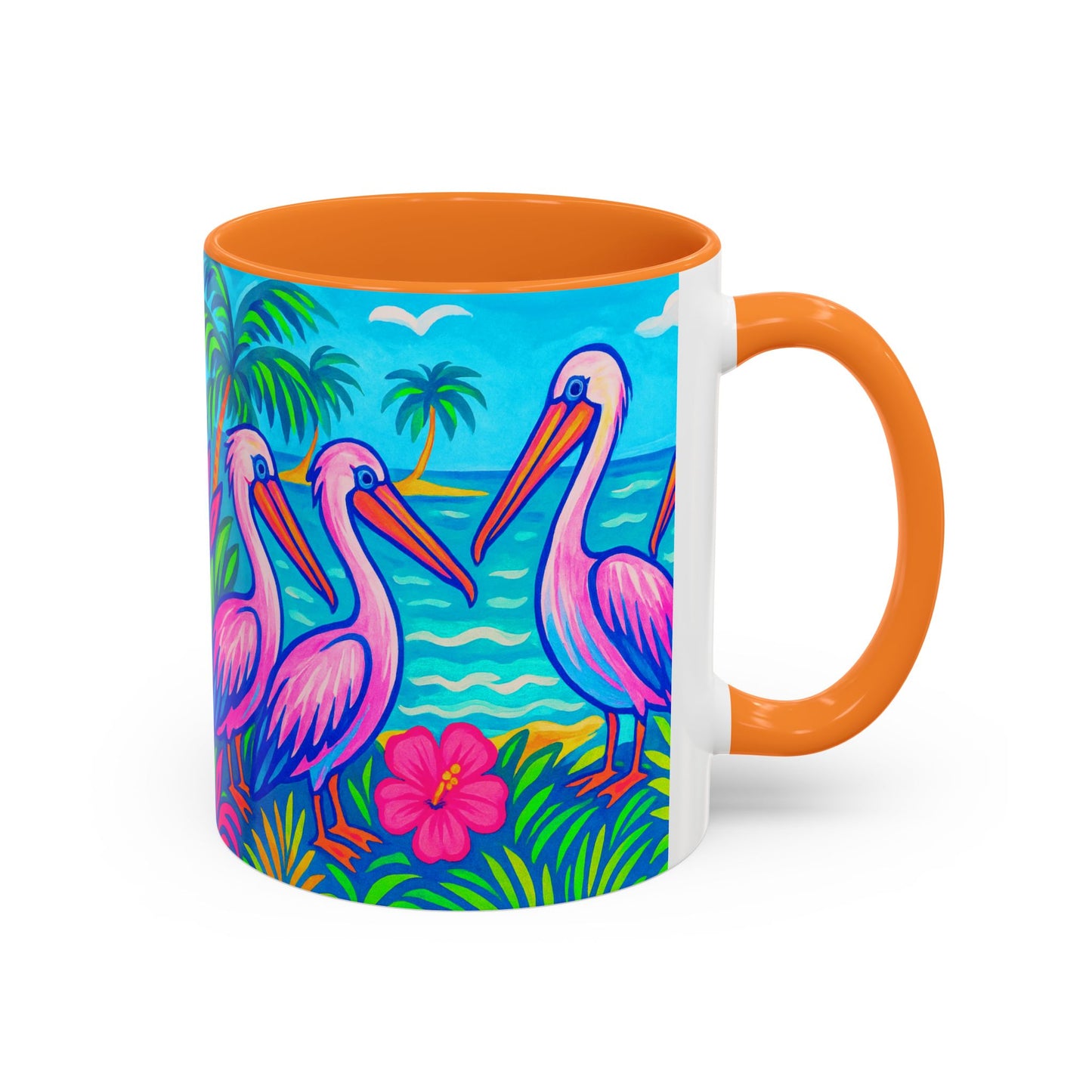 Accent Color Coffee Mug, Many Colors - 11oz & 15oz / Pelican Party