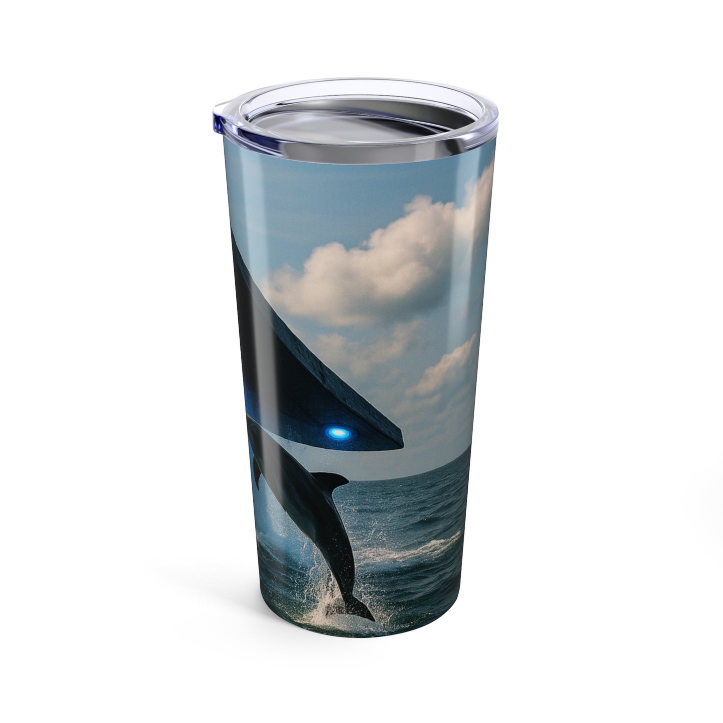 20oz Tropical Glossy Tumbler - UFO and Dolphin