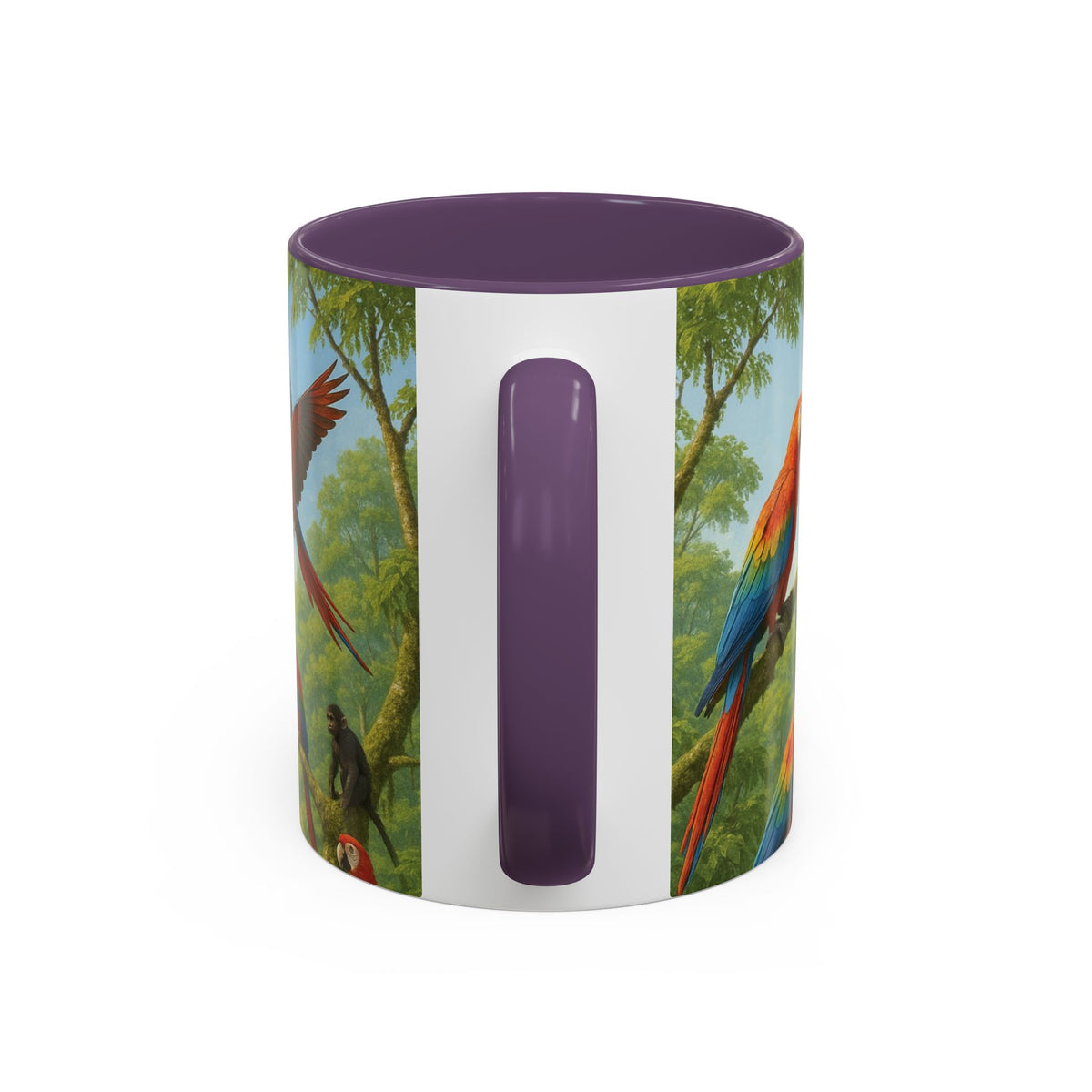 Accent Coffee Mug (11, 15oz), 8 Colors - UFO and Macaws