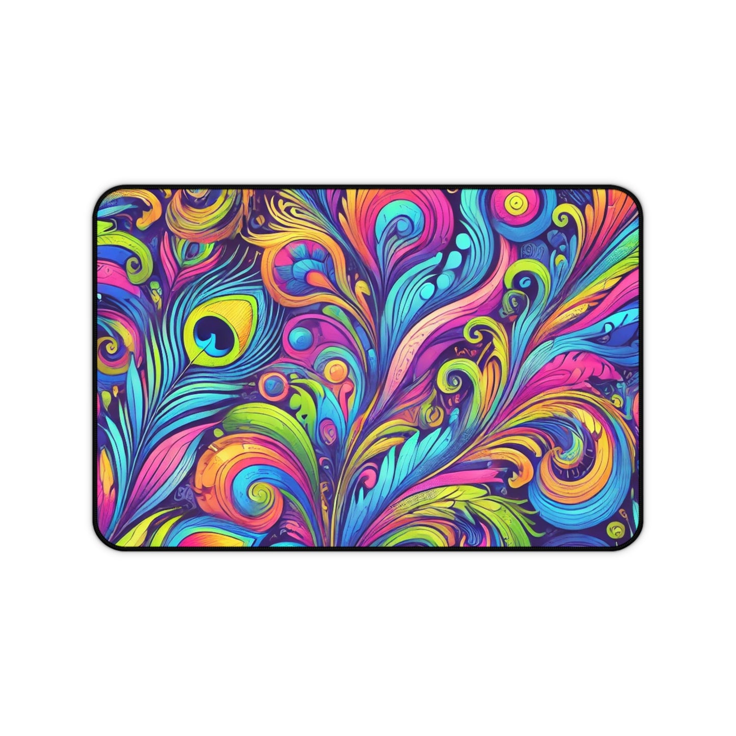Tropical Mouse Pad/Desk Mat, 2 Sizes - Rainforest Design, Perfect for Home Office / Feather Currents Pop