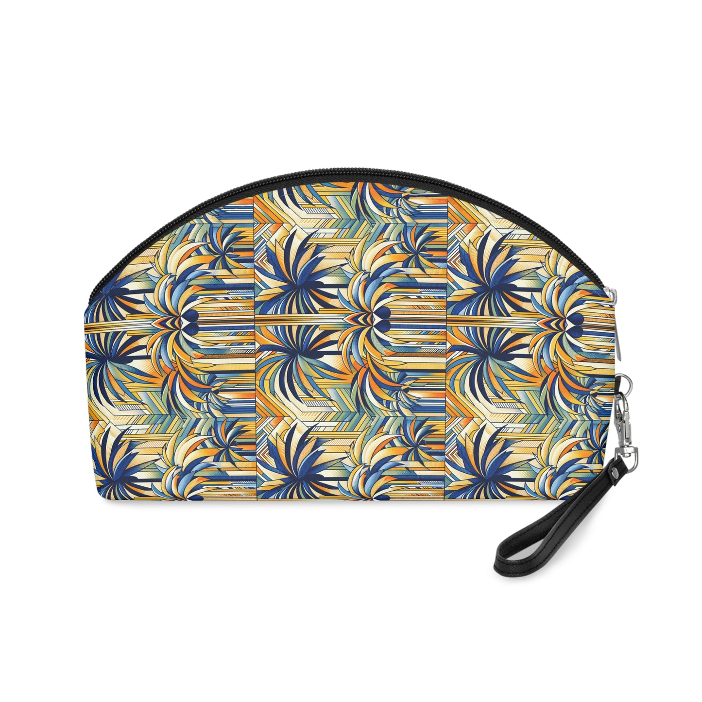 Makeup Bag - Blue Stylized Palms