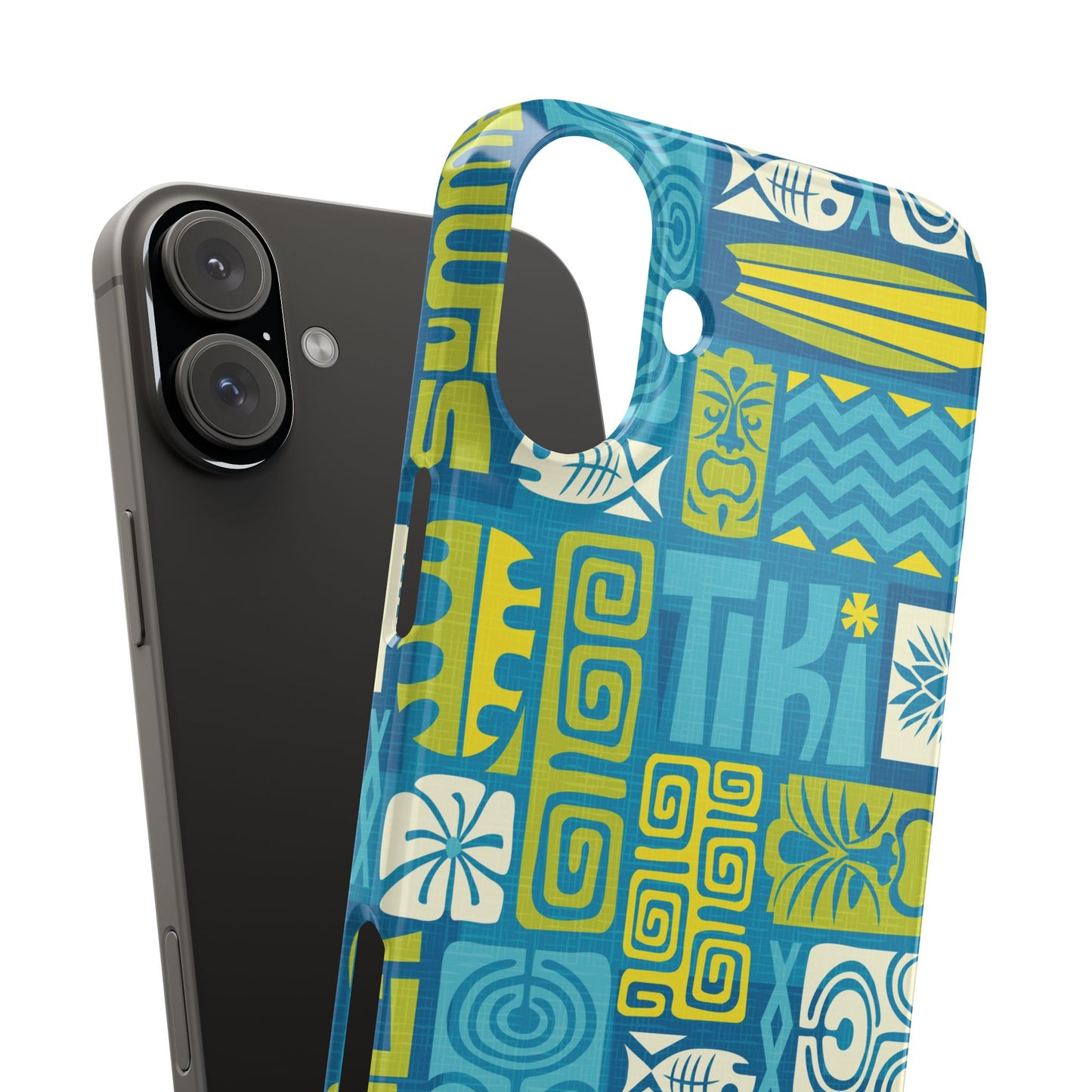 Slim Phone Cases - Tiki Poster Blue