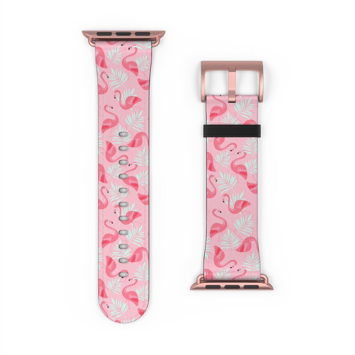 Watch Band - Flamingo With White Palms