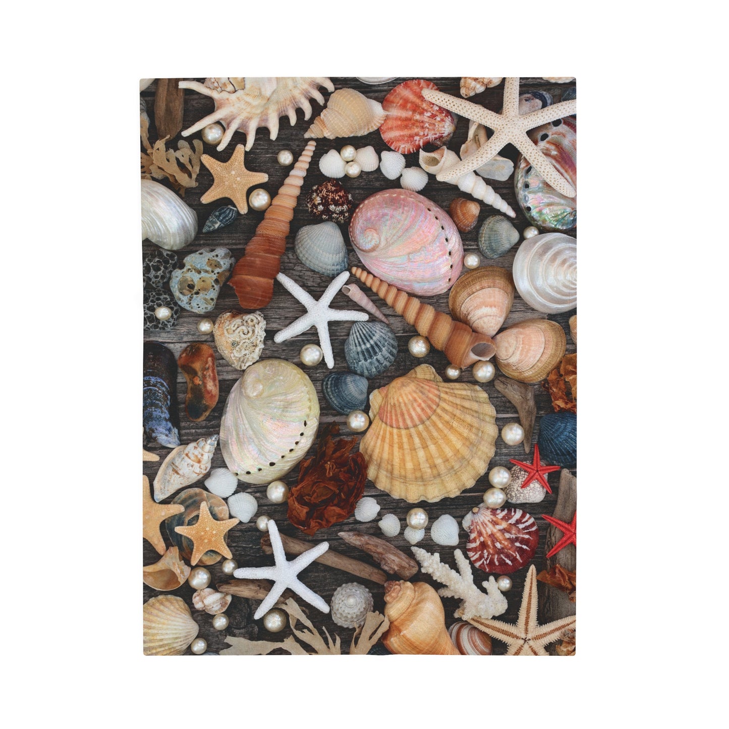 Tropical Today's Shell Catch Velveteen Plush Blanket - Cozy Home Decor for Coastal Lovers