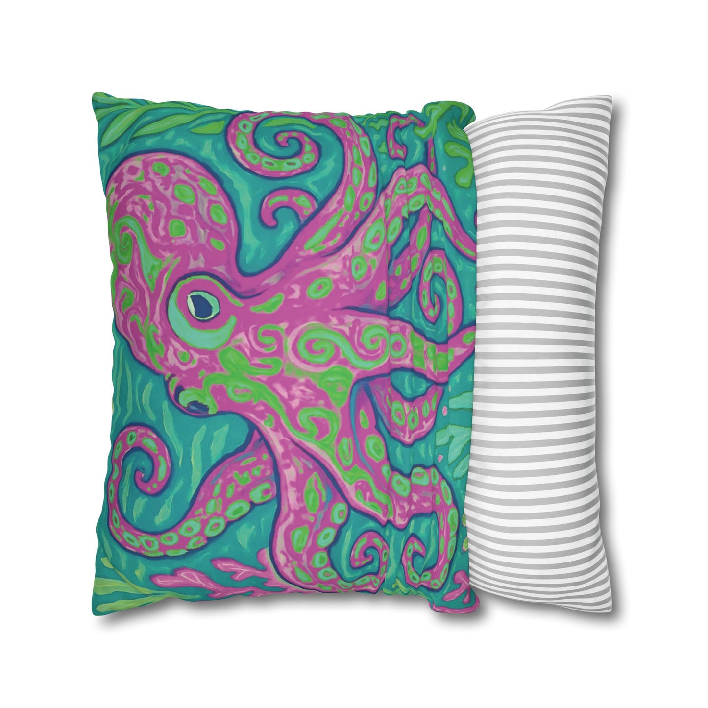 Faux Suede Square Pillowcase - Purple Kraken Joe