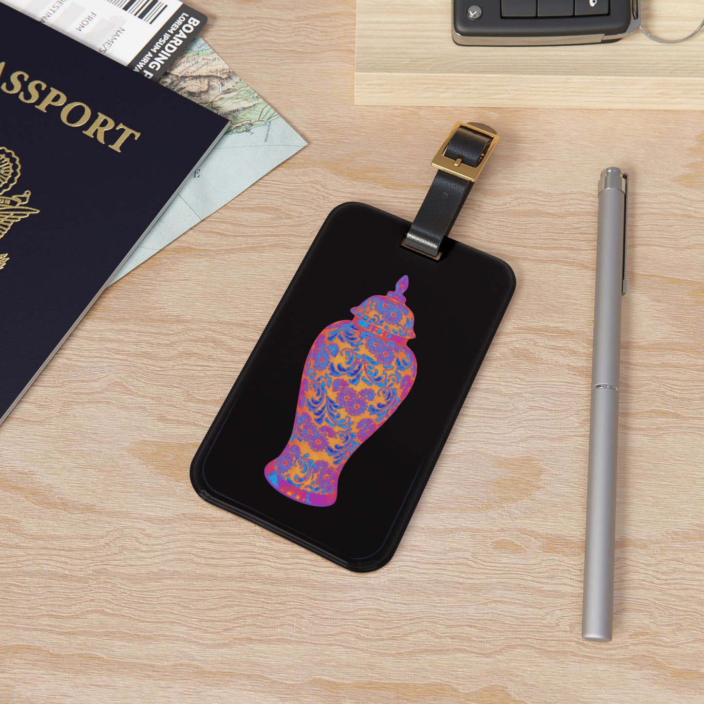 Luggage Tag - Heatwave Ginger Jar, black