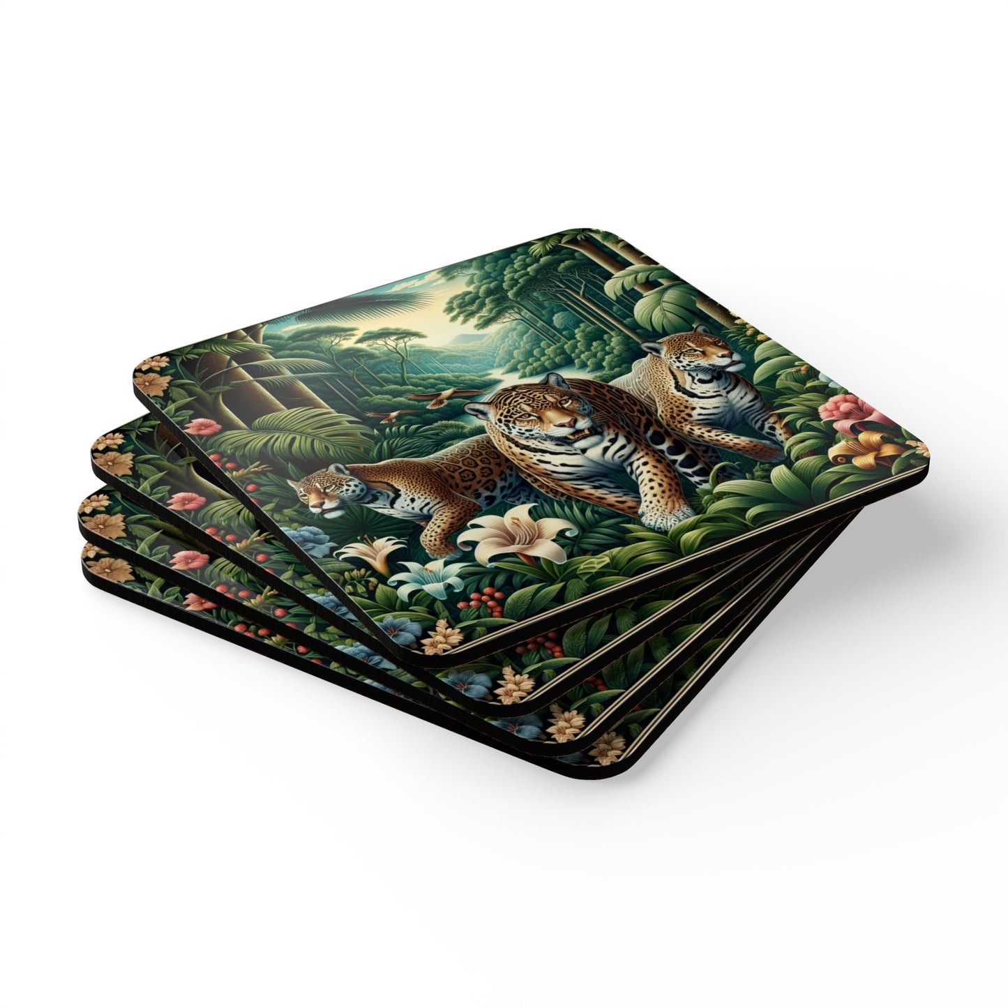 Coaster Set - Rainforest Big Cats