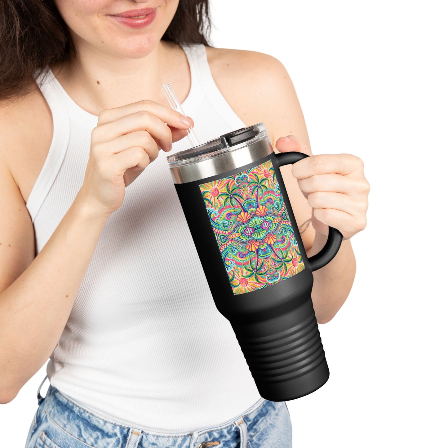 Kaleido Bay Insulated Travel Mug - 40oz - Perfect for Outdoor Adventures