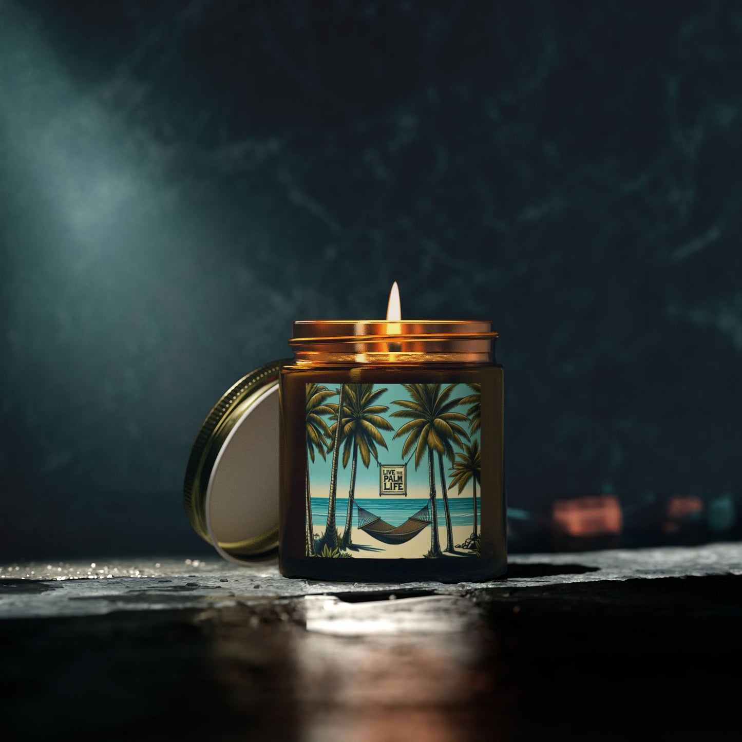 Scented Candles, Coconut Apricot Wax (4oz, 9oz) - Hammock on the Beach